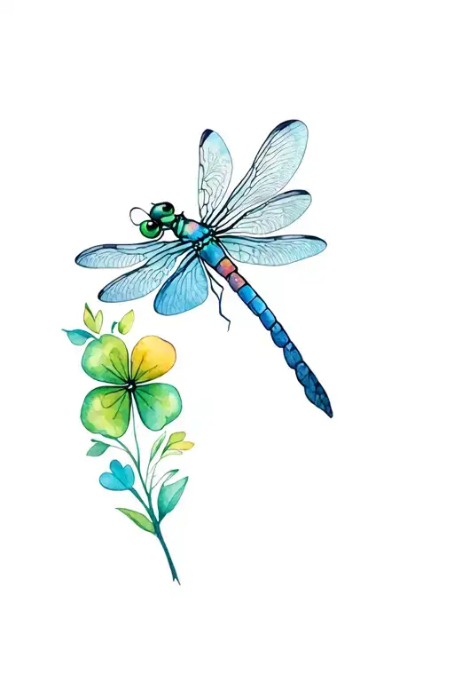Dragonfly Clover Intertwined