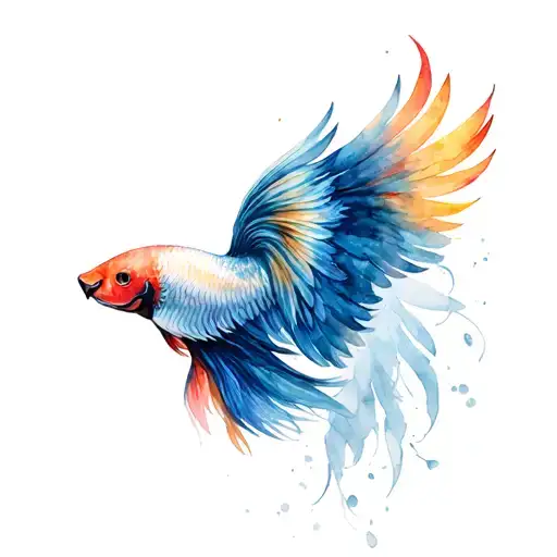 Lion Head Mane Transitions To Phoenix And Phoenix Wing Transitions To Betta