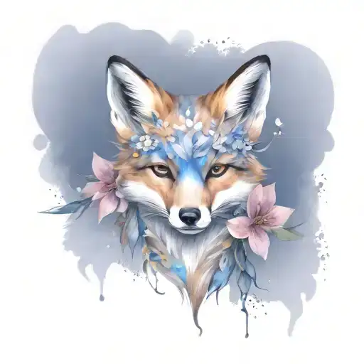 Fox And Flowers Wrapped