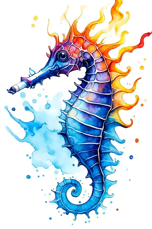 Seahorse With Cigarette Burning
