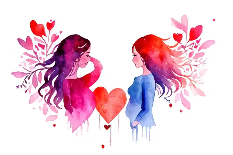 Mom And Two Daughter's Love