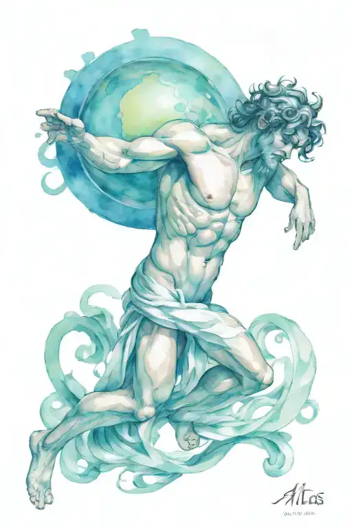 Atlas Holding The World Greek Mythology Inspired