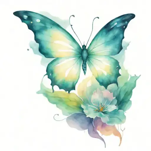 Line Into Heart Into Butterfly Flying