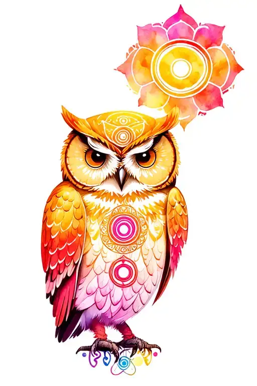 Owl And Chakra Symbols