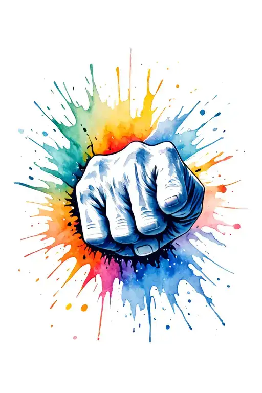 Fist Bursting Through A Wall