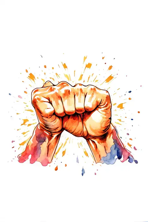 Fist Bursting Through A Wall