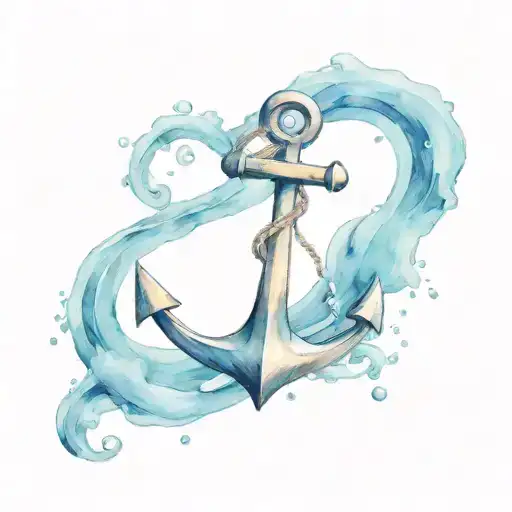 Anchor With Ship Sailing Through Stormy