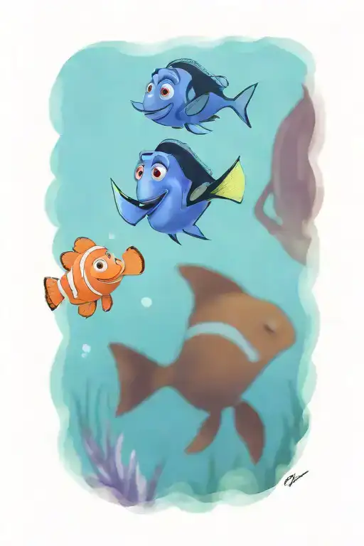 Finding Nemo Characters Surrounded