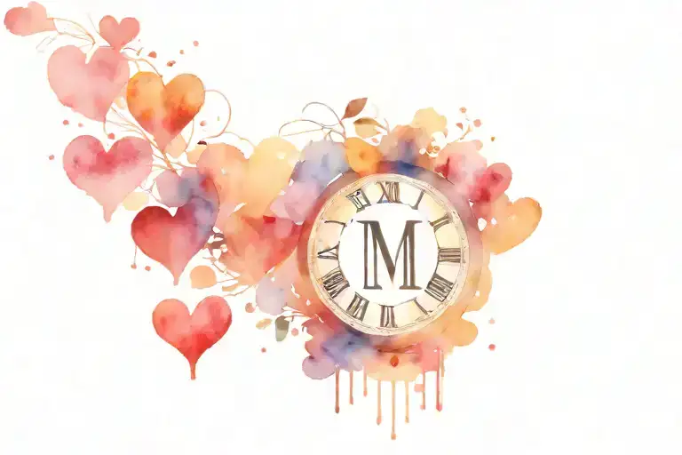 Roman Numerals With A Small Heart At The End