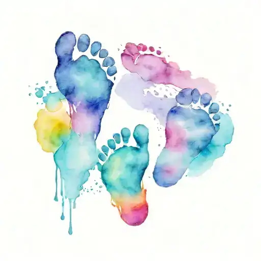 5 Kids Footprints Forming