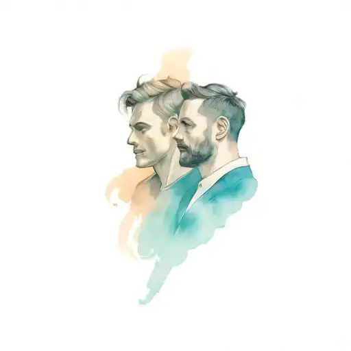 Father Son Tattoo Design Featuring