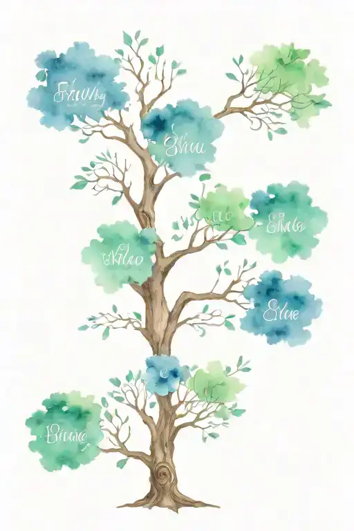 Family Tree Five Names Fineline