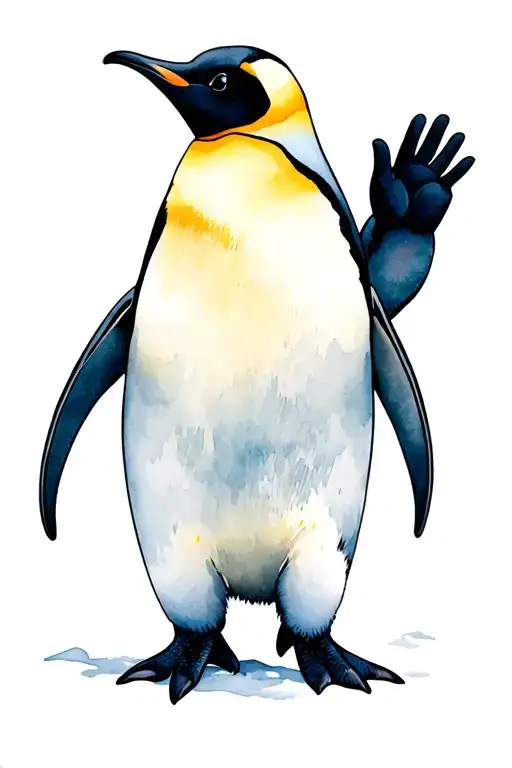Emperor Penguin Waving