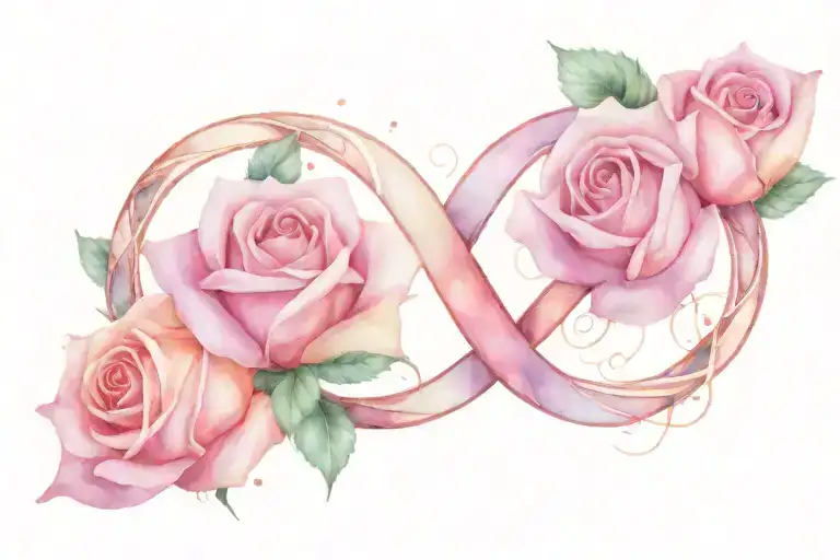 Infinity Symbol 2 Roses Entwined