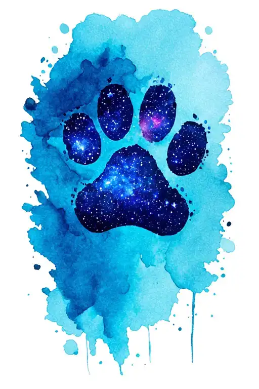 Galaxy Dog Paw Print Inside