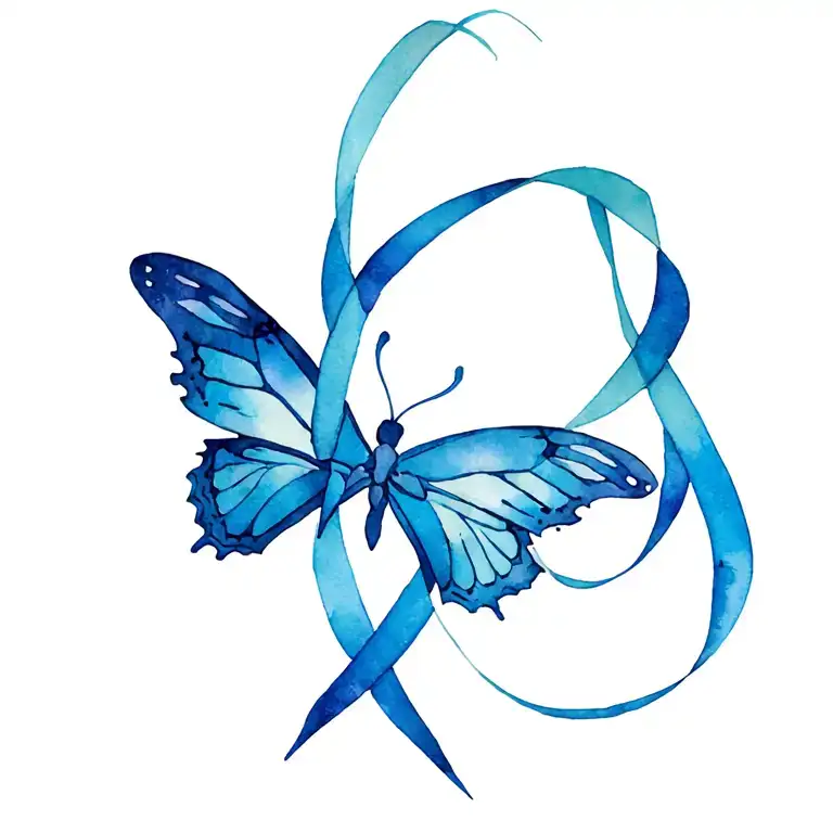 Butterfly Ribbon Intertwined Representing