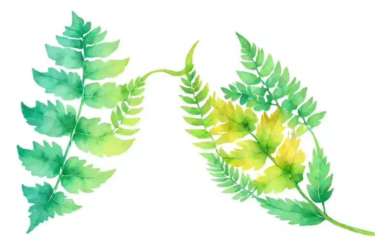 Water Color Fern Leaf