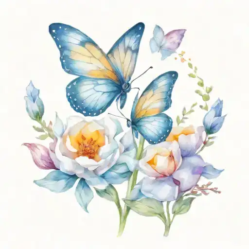 Butterfly On A Flower In The Sun