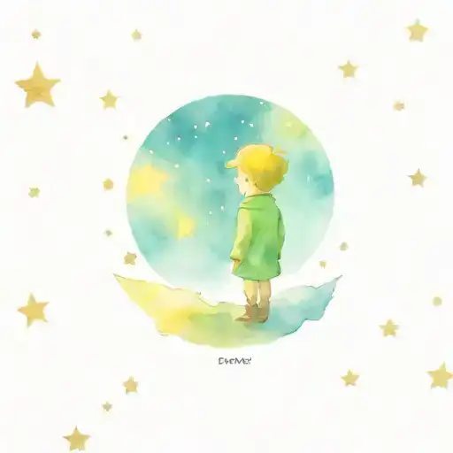 The Little Prince Looking At The Starry Sky