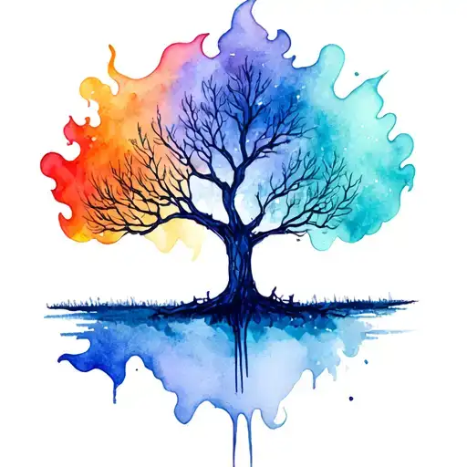 Regrowth Tree After Fire Flames