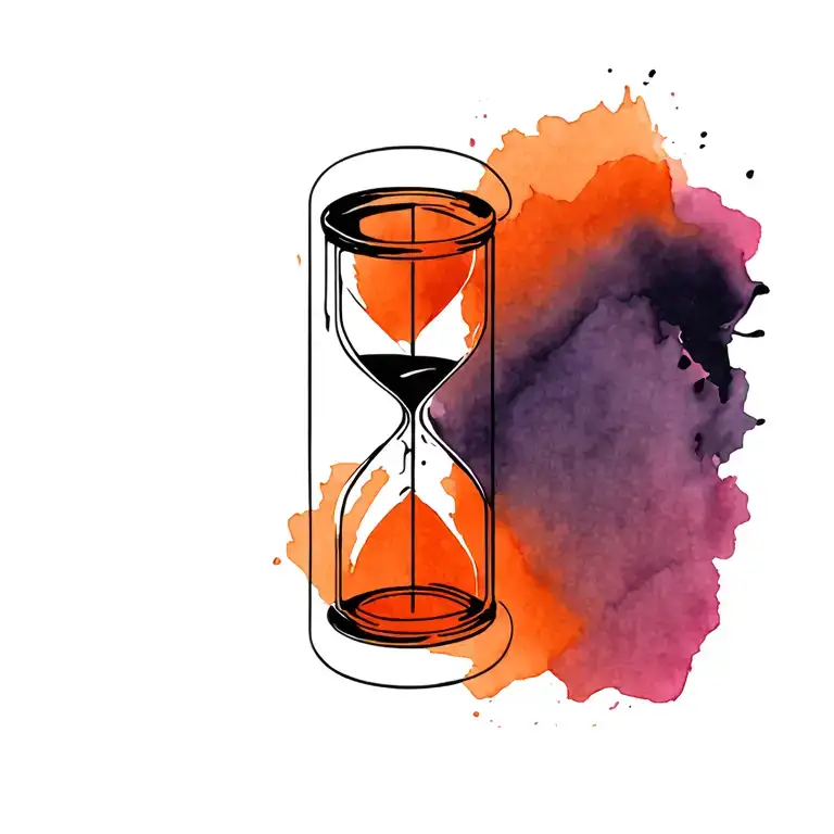 Hourglass Black And Orange Calligraphic Style