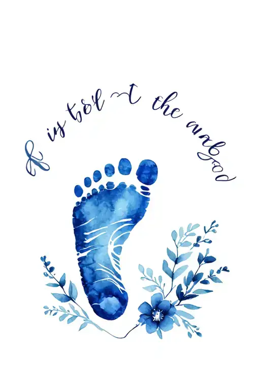 Memorial Piece For Baby Boy With Footprint