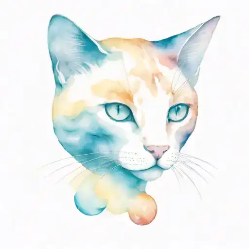 Head Of Tri Colored Cat And Venus Planet