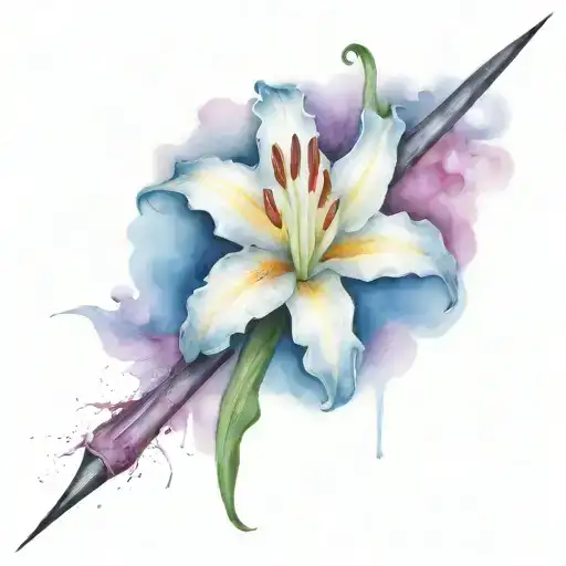 1 Lily With A Dagger Through It