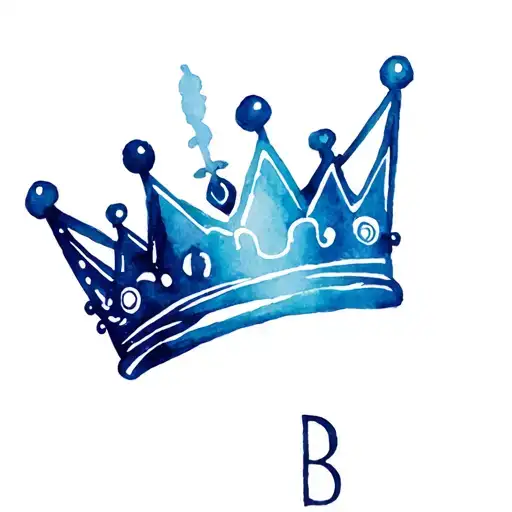 B With 3 Standing Out Princess Crown On Corner Of B