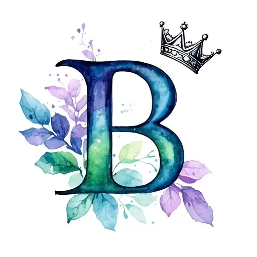 The Letter B With A 3 Overlapping And Princess Crown Dangling From Corner Of B