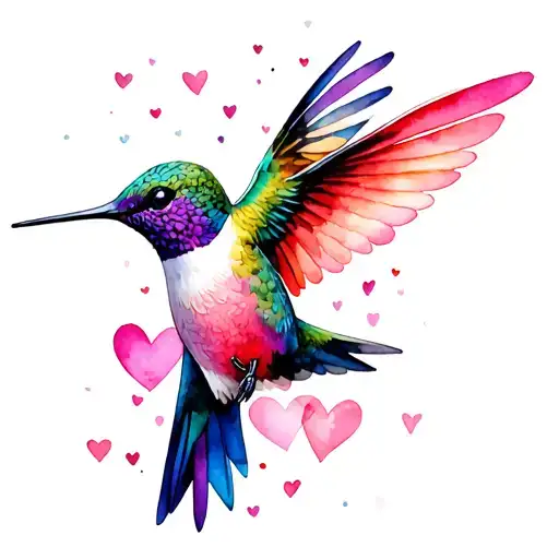 Hummingbird Made Of Hearts