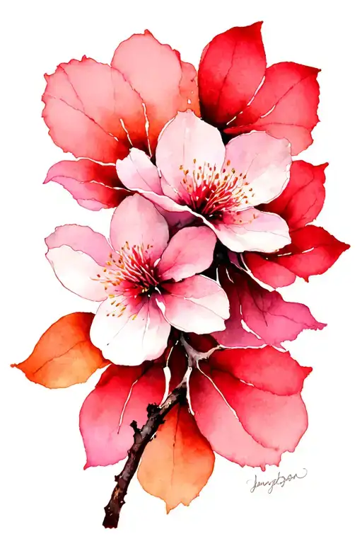 Brush Stroke Cherry Blossom