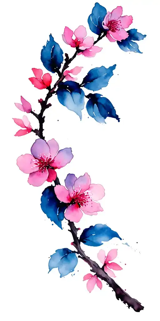 Brush Stroke Cherry Blossom