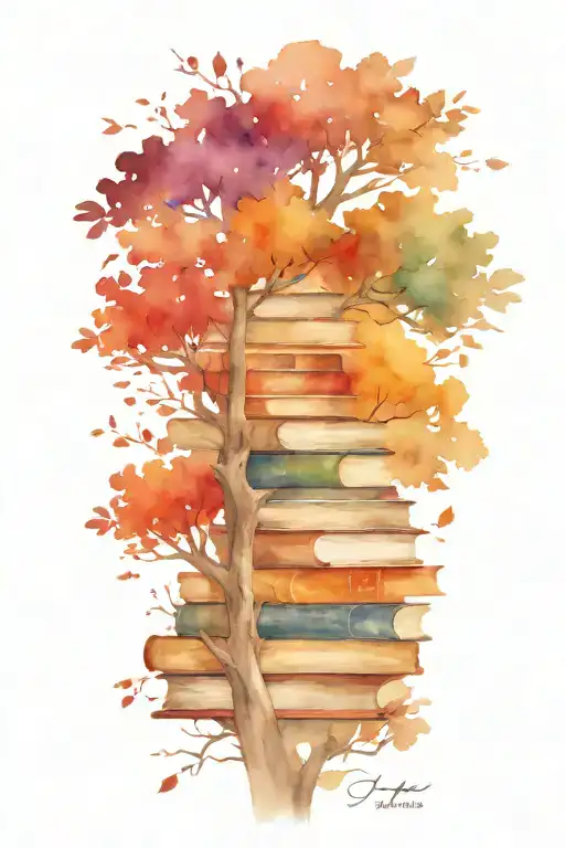 Book Pile Growin Into A Tree