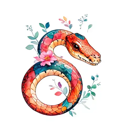 A Snake Made Out Of Flowers