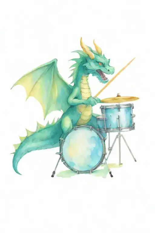 Dragon Playing The Drums
