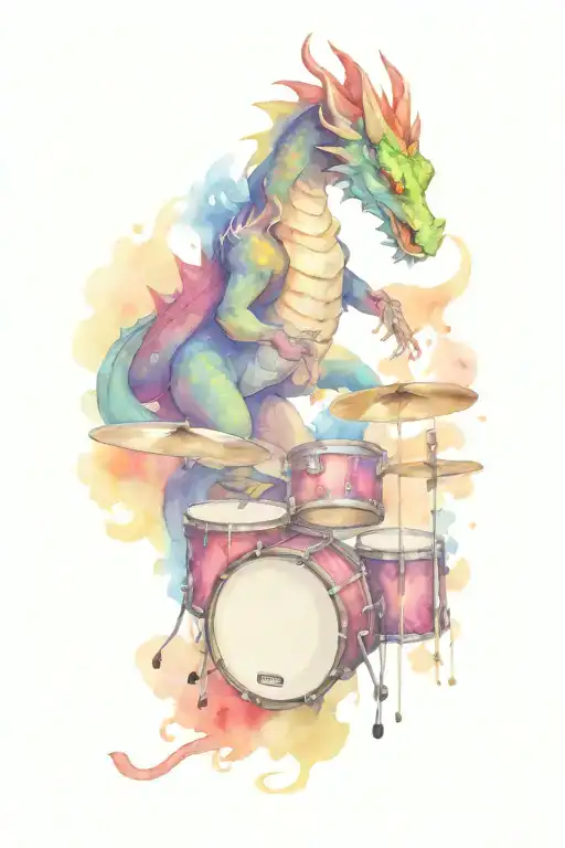 Dragon Playing The Drums