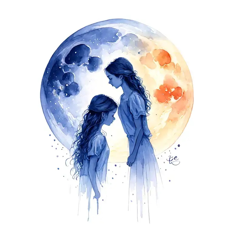 Two Daughters With A Moon