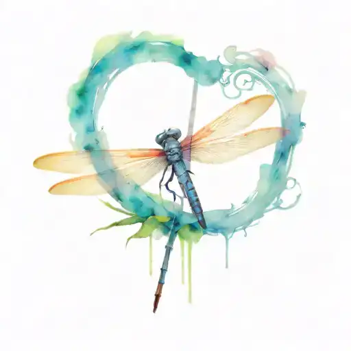 A Grave And A Dragonfly Perched On It