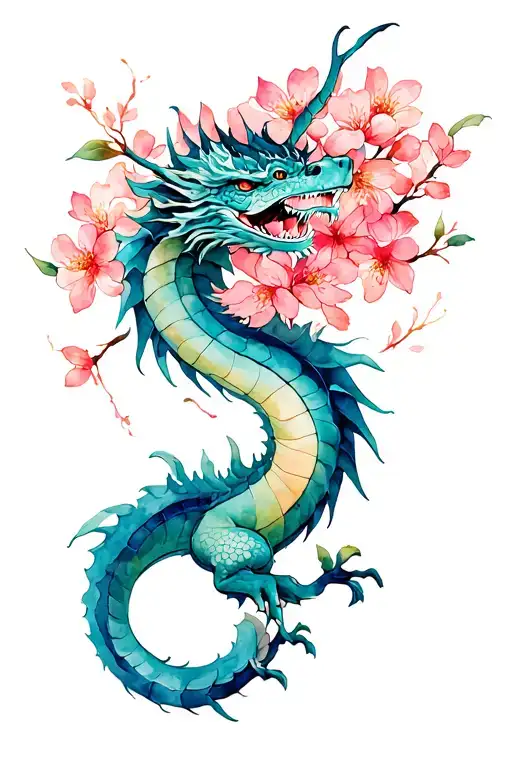 Cherry-blossom With Dragon Wrapped