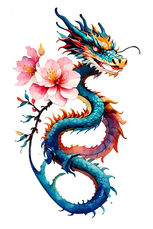 Cherry-blossom With Dragon Wrapped Coming