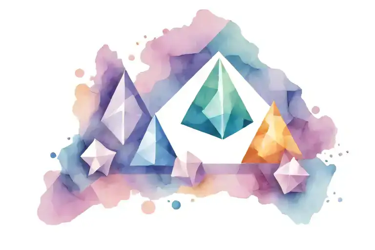 Geometric Watercolor Tatoo Of Three Board Game Meeple Pieces Side By Side