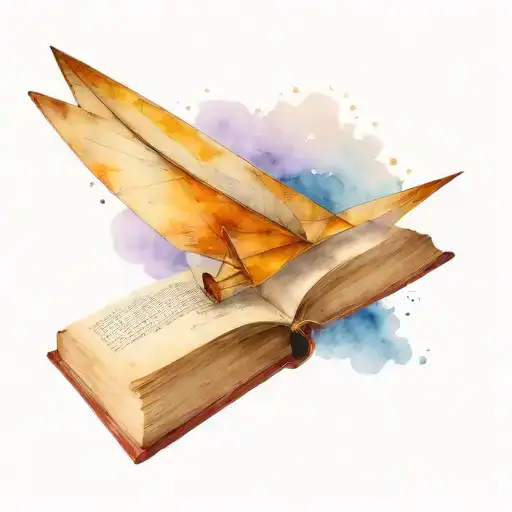 Paper Plane On A Open Book Open