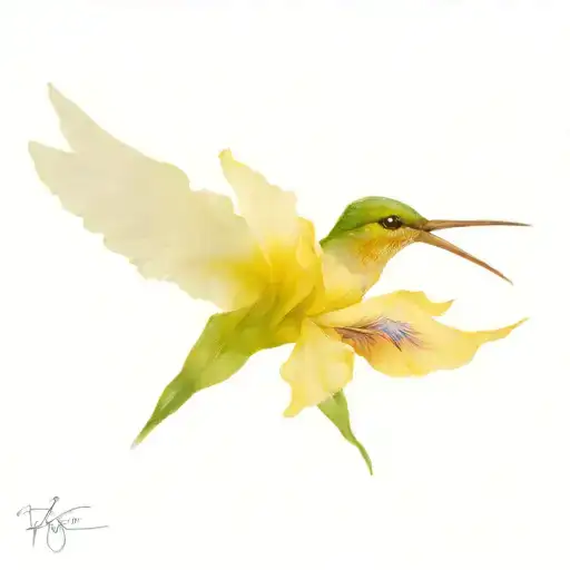 Iris And Humming Bird