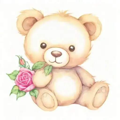 Teddy Bear Holding A Rose
