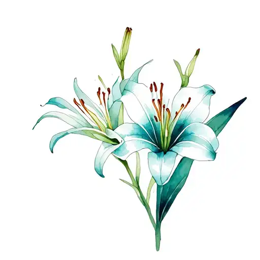 One Teal Day Lily Surrounded By Muted Gray Ones