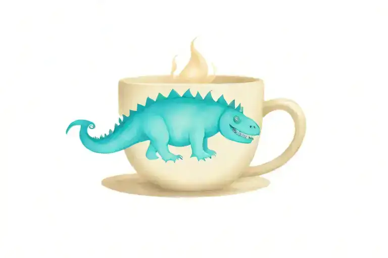 Dinosaur Enjoying A Cup