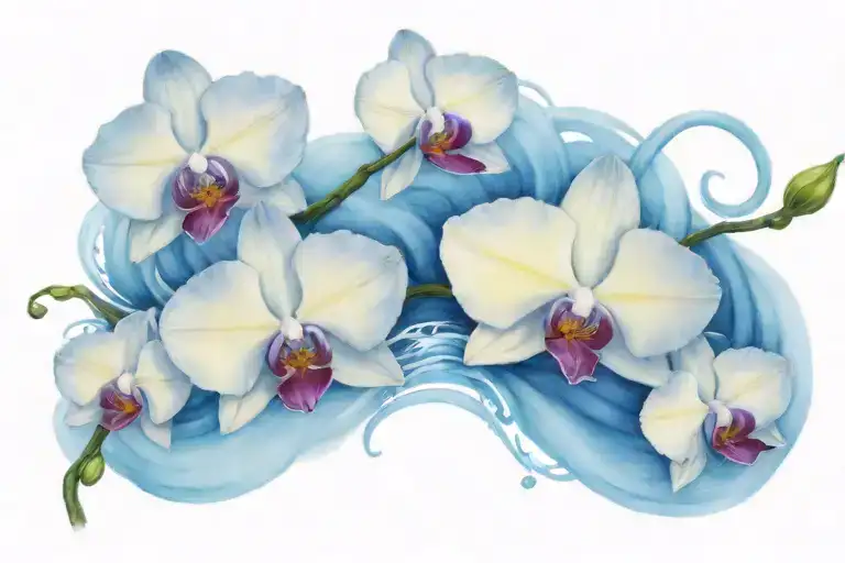 Orchids And Water Waves