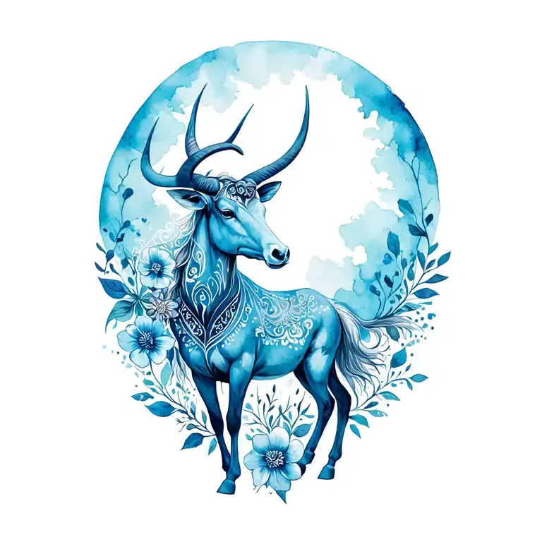 Sagittarius And Taurus Incorporated With Paisley Print Flowers