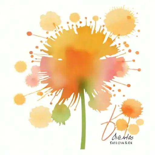 Multicolor Dandelion With Kids Name